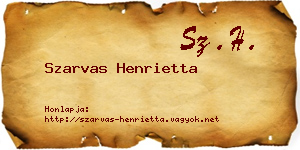 Szarvas Henrietta névjegykártya