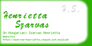 henrietta szarvas business card